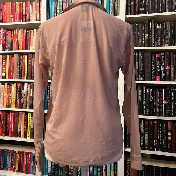Brand new sheer see through beige button-up shirt with tags - Picture 5 of 7